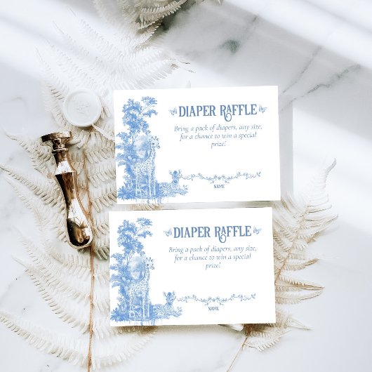 サファリアニマルブルートワール男の赤ちゃんシャワーおむつ エンクロージャーカード