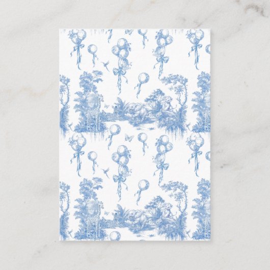 サファリアニマルブルートワール男の赤ちゃんシャワーブック エンクロージャーカード (裏面)