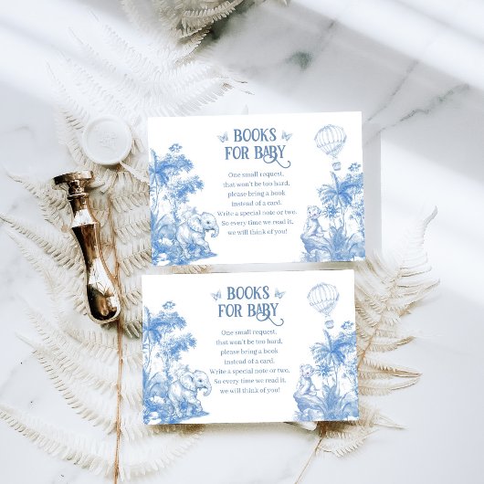 サファリアニマルブルートワール男の赤ちゃんシャワーブック エンクロージャーカード