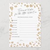 サファリアニマルプリントカードの希望ベビー アドバイスカード (正面)