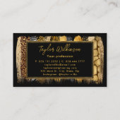 サファリアニマルプリントブラシストローク 名刺 (裏面)