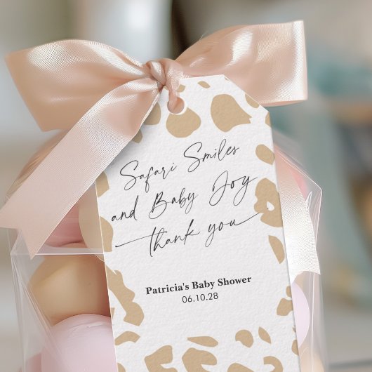 サファリアニマルプリントモダンベビーシャワー ギフトタグ
