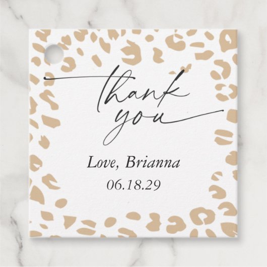 サファリアニマルプリント男女兼用ベビーシャワー フェイバータグ (正面)