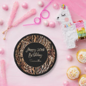 サファリアニマルプリント30th誕生日パーティーのために ペーパープレート (パーティー)