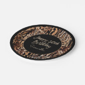 サファリアニマルプリント30th誕生日パーティーのために ペーパープレート (アングル)