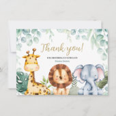 サファリアニマルベビシャワーサンキューカード サンキューカード (正面)