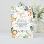 サファリアニマルベビシャワーサンキューカード サンキューカード (スタンド正面)