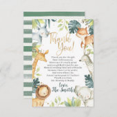 サファリアニマルベビシャワーサンキューカード サンキューカード (正面/裏面)