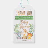 サファリアニマルベビシャワーラベル ギフトタグ (正面)