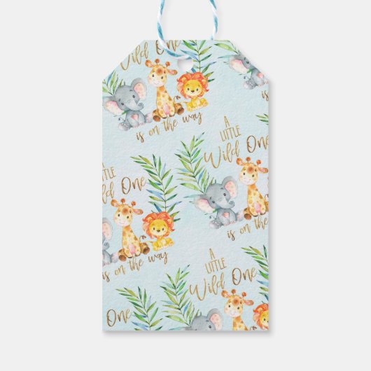 サファリアニマルベビシャワーラベル ギフトタグ (裏面)