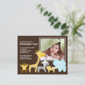 サファリアニマルベビー誕生写真発表 招待状 (スタンド正面)