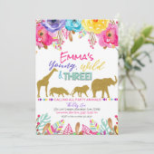 サファリアニマルヤングワイルドスリーガールズ誕生日 招待状 (スタンド正面)