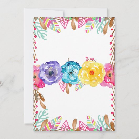 サファリアニマルヤングワイルドスリーガールズ誕生日 招待状 (裏面)