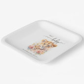 サファリアニマルライオンフローラマザー&ベビーシャワー ペーパープレート (傾斜あり)