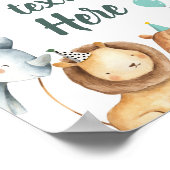 サファリアニマルワイルドボーイバースデーパーティーテーブルサイン ポスター (角)