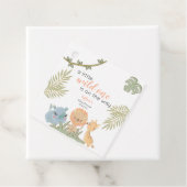 サファリアニマルワイルドワンガールベビーシャワー フェイバータグ (インサイチュ)