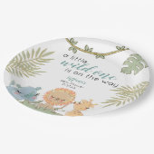 サファリアニマルワイルドワンガールベビーシャワー ペーパープレート (アングル)