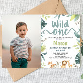 サファリアニマルワイルドワンジャングルの誕生日パーティー 招待状