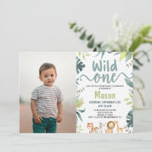 サファリアニマルワイルドワンジャングルの誕生日パーティー 招待状 (スタンド正面)