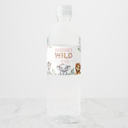 サファリアニマルワイルドワンピンクフローラ1日 ペットボトルラベル (正面)