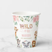 サファリアニマルワイルドワンピンクフローラ1日 紙コップ (裏面)