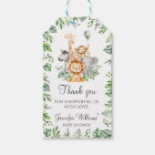 サファリアニマルワイルドワン男の赤ちゃんシャワーギフトラベル ギフトタグ (正面)