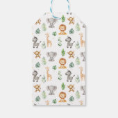 サファリアニマルワイルドワン男の赤ちゃんシャワーギフトラベル ギフトタグ (裏面)
