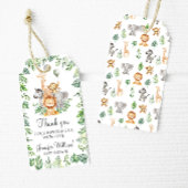 サファリアニマルワイルドワン男の赤ちゃんシャワーギフトラベル ギフトタグ