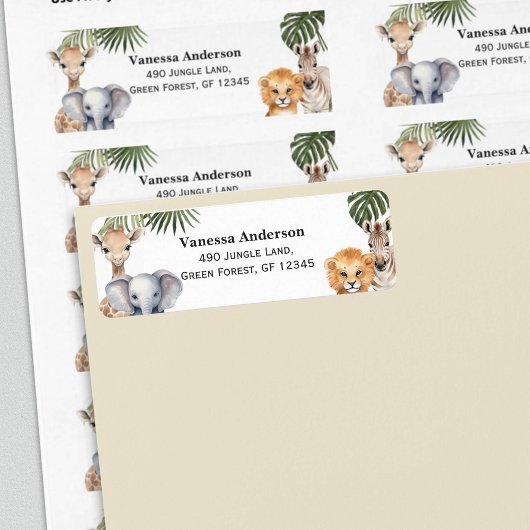 サファリアニマルワイルドワン男の赤ちゃんシャワーリターン ラベル