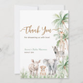 サファリアニマルワイルドワン男の赤ちゃん サンキューカード (正面)