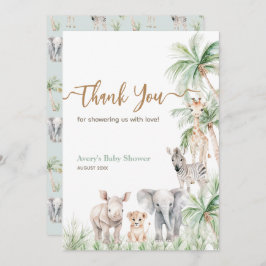 サファリアニマルワイルドワン男の赤ちゃん サンキューカード