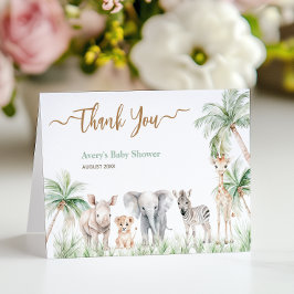 サファリアニマルワイルドワン男の赤ちゃん サンキューカード