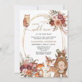 サファリアニマルワイルドワン秋カボチャベビーシャワー 招待状 (正面)