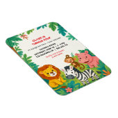 サファリアニマル誕生日招待状ボーイズフレキシブル マグネット (右側)