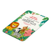 サファリアニマル誕生日招待状ボーイズフレキシブル マグネット (左側)