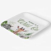 サファリアニマル誕生日紙プレート ペーパープレート (傾斜あり)