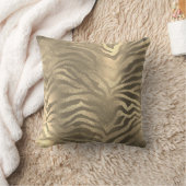 サファリアフリカシャンペーン金ゴールドゼブラアニマルスキン クッション (ブランケット)
