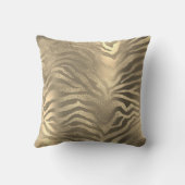 サファリアフリカシャンペーン金ゴールドゼブラアニマルスキン クッション (裏面)