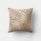 サファリアフリカセピアバラ金ゴールドゼブラアニマルスキン クッション (裏面)