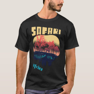 サファリアフリカセレンティワイルドライフエレフジラフ Tシャツ