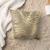 サファリアフリカ金ゴールドグラムゼブラアニマルスキンセピア クッション (ブランケット)