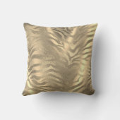 サファリアフリカ金ゴールドグラムゼブラアニマルスキンセピア クッション (裏面)