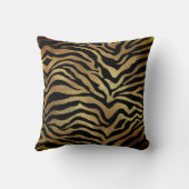 サファリアフリカ金ゴールドグラムゼブラアニマルスキンブラック クッション (裏面)