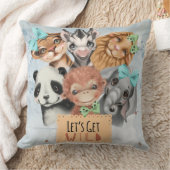 サファリウィルドンベビーブルー クッション (ブランケット)