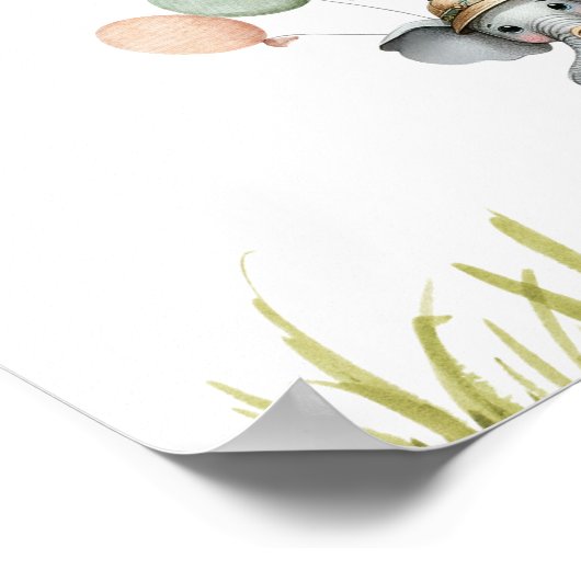 サファリウェルカムワイルドワンファースト誕生日パーティー ポスター (角)