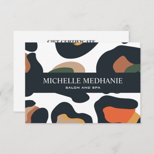 サファリエレガントアニマルスキンヒョウのギフトカード (正面/裏面)