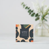 サファリエレガントアニマルスキンヒョウガーリー斑点 スクエア名刺 (スタンド正面)