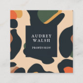 サファリエレガントアニマルスキンヒョウガーリー斑点 スクエア名刺 (正面)