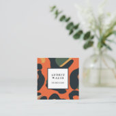 サファリエレガントアニマルスキンヒョウガーリー斑点 スクエア名刺 (スタンド正面)