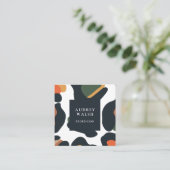 サファリエレガントアニマルスキンヒョウガーリー斑点 スクエア名刺 (スタンド正面)